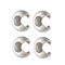 JewelrySupply Sterling Silver Crimp Covers 3mm - 4 Pack Jewelry Making Supplies Crimp Bead Covers for Bracelet Necklace DIY Findings